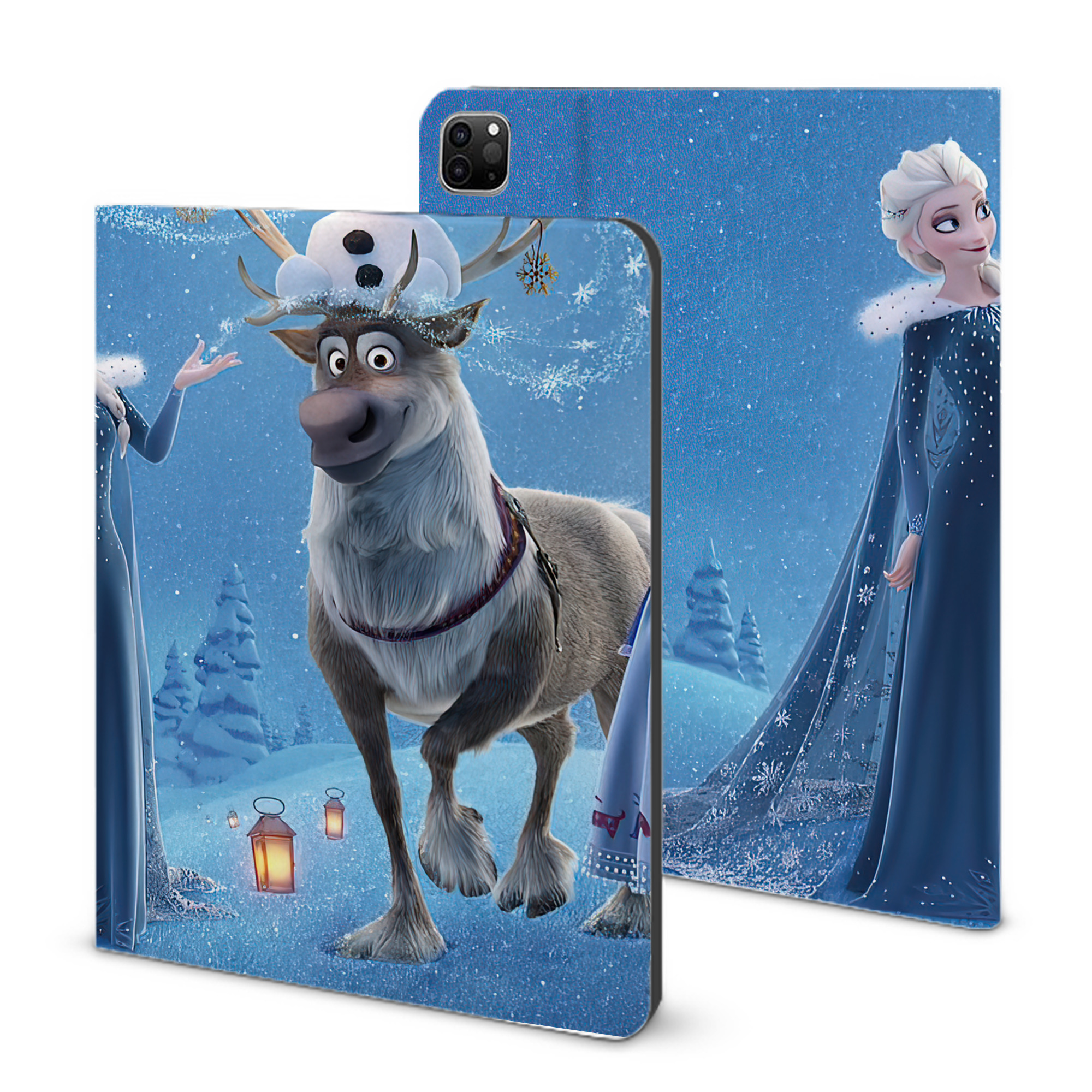 （画像用） アナと雪の女王 アンナ エルサ Frozen Anna Elsa IPad ケース ブック型 PUレザー TPU 耐衝撃 軽量 薄型 ペン収納なし 全面保護 IPad 各モデル対応